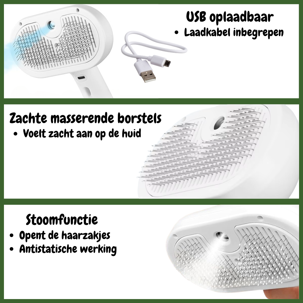 SteamCare Hondenborstel voor Antistatische Verzorging