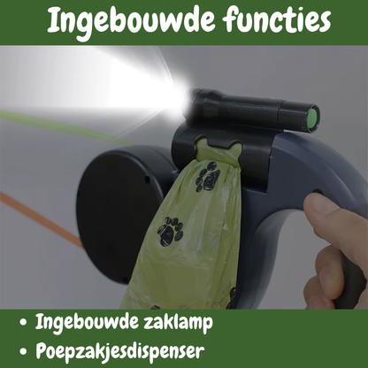 Dubbele Hondenriem met Rolmechanisme - TwinWalker